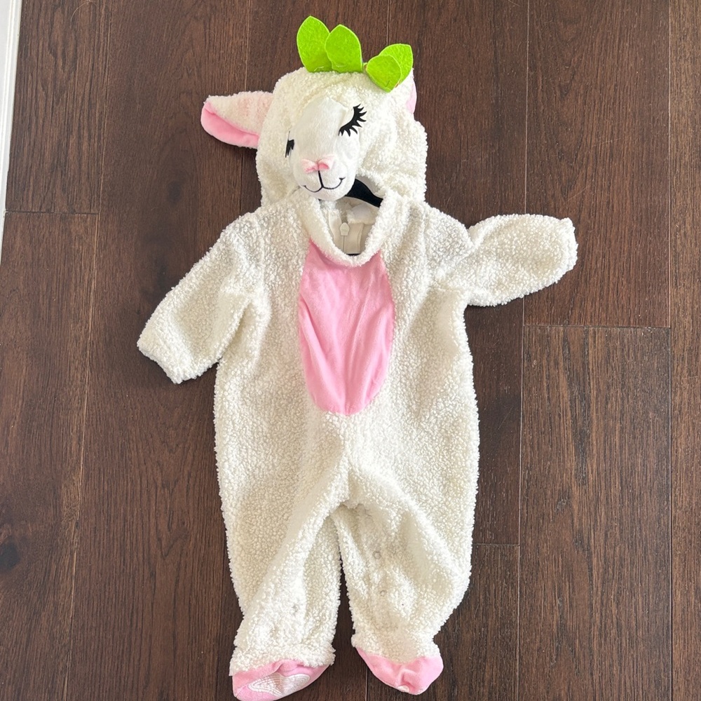 Spirit Cozy Lamb Kids Footie - White, Pink, and Green